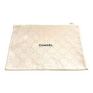 Authentic Chanel Cotton Dust Bag Zipper Garment Bag White 14.5”x10.25” New Purse